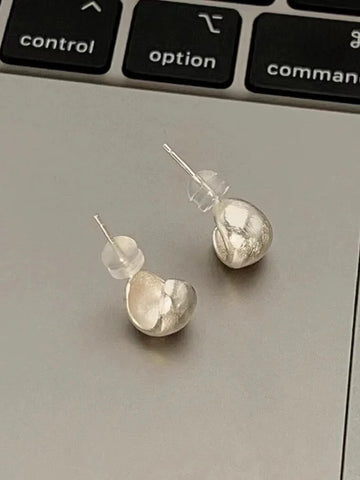 Adalaide Brushed Bean Stud Earrings