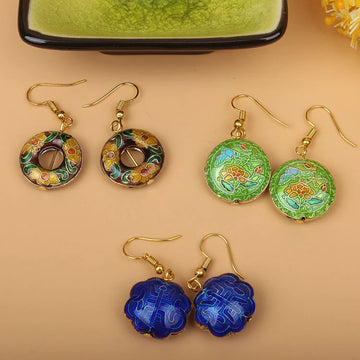 Adia Vintage Enamel Drop Earrings