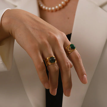 Ailin Gilded Leaf Gemstone Ring