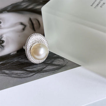 Alexia Pearl Zircon Open Ring
