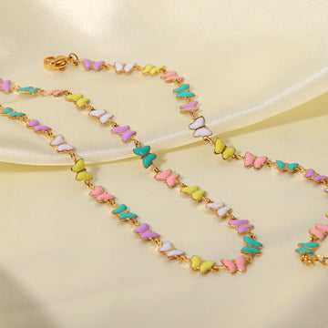 Alizae Enamel Butterfly Jewelry Set