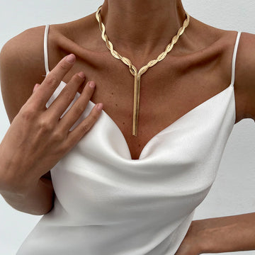 Anistyn Woven Snake Chain Necklace