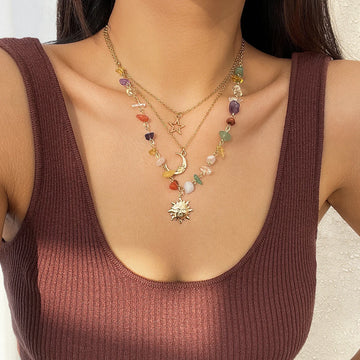 Aniyla Turquoise Charm Necklace Set