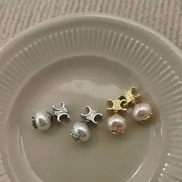 Ardyn Puffed Letter Pearl Earrings