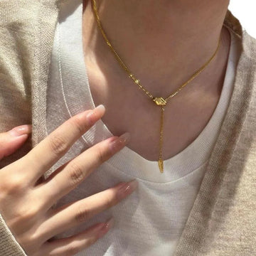 Ashlyn Gold Snake Tassel Necklace