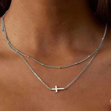 Avelyn Layered Cross Necklace