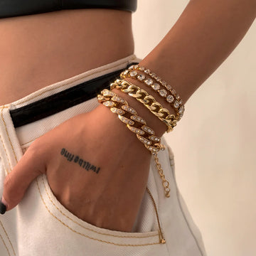 Brookelyn Pave Cuban Bracelet Set