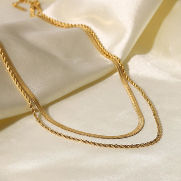 Danica Double Layered Gold Necklace