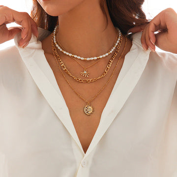 Harper Layered Charm Necklace Set