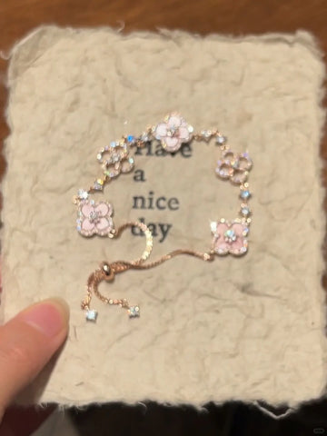 Janayah Pink Clover Bracelet