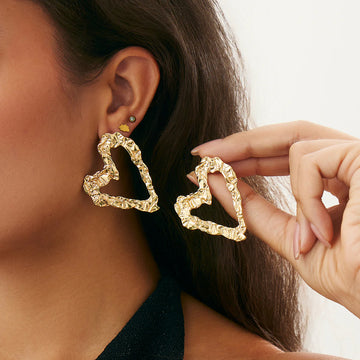 Kalina Sculpted Heart Studs