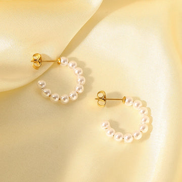 Karlyn Pearl C-Hoop Earrings