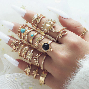 Messiah Black Statement Ring Set