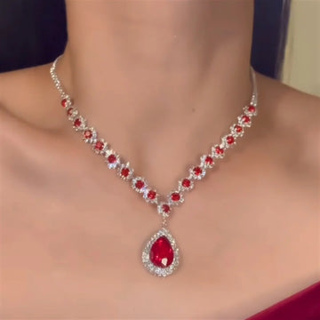 Naima Ruby Teardrop Jewelry Set