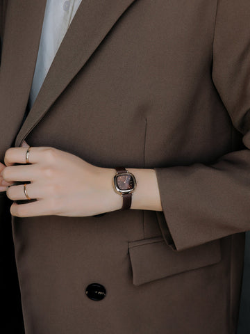 Nalayah Elegant Square Leather Watch