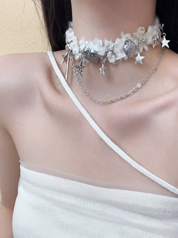 Sahasra Plush Strawberry Choker