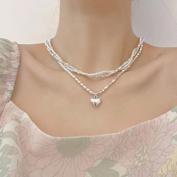 Zanaya Pearl & Silver Layered Necklace