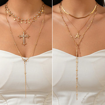 Zionna Layered Charm Necklace Set