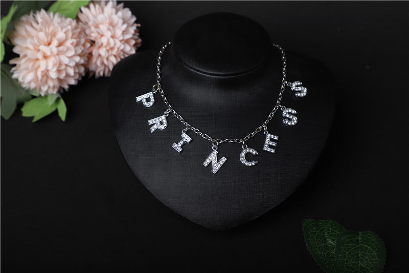 Britain Crystal Word Necklace - PRINCESS [6HBZQYVO]