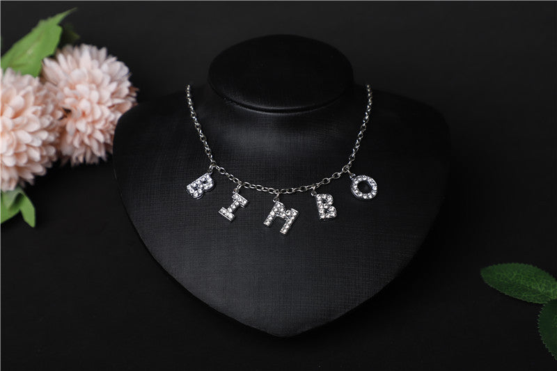 Britain Crystal Word Necklace - BIMBO [5IVBDFH5]
