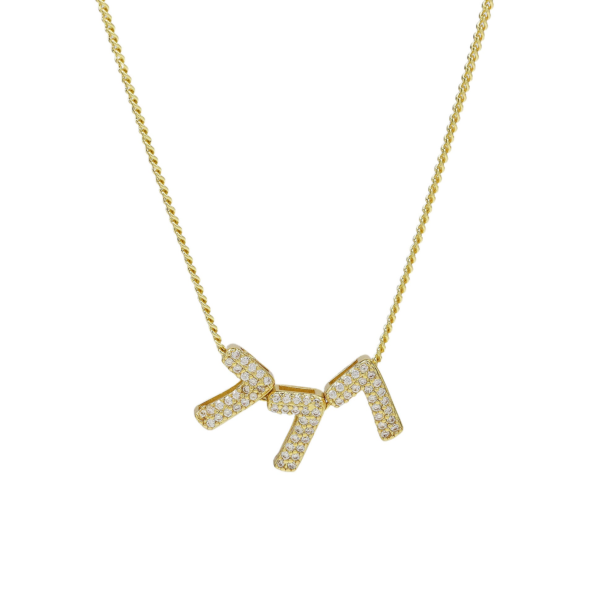 Christie Angel Number Pendant Necklace - 777 Gold [TEQCTQEX]