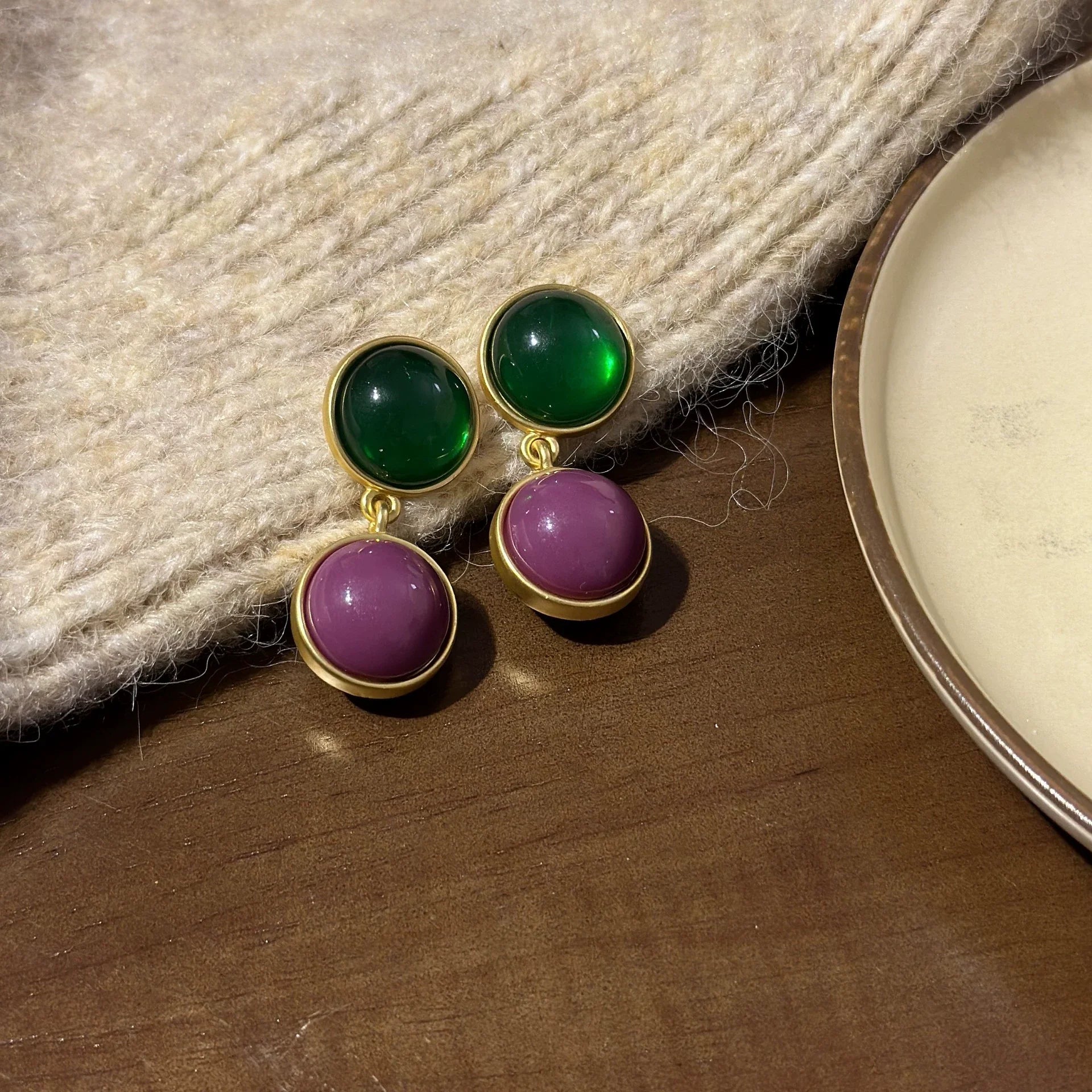Darlyn Vintage Glass Necklace - Earrings