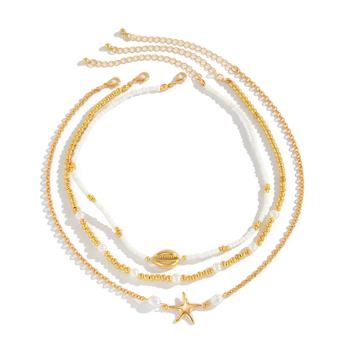 Rosaleigh Starfish Pearl Necklace Set - Gold
