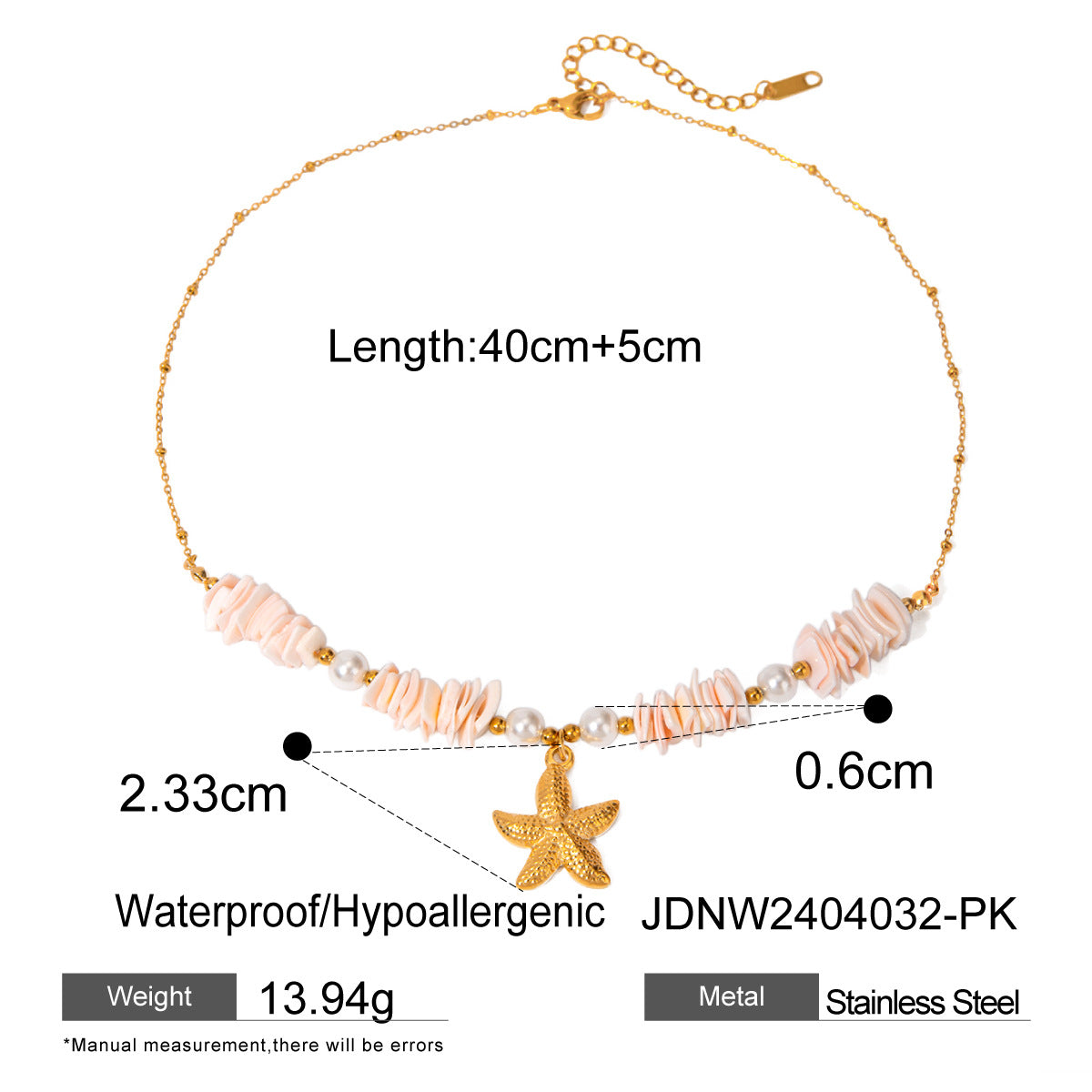 Tyanna Pearl Shell Necklace - JDNW2404032-PK [M37U3YP7]