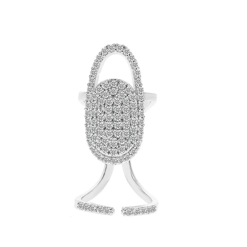 Kristi Geometric Nail Rings - White K Style 2