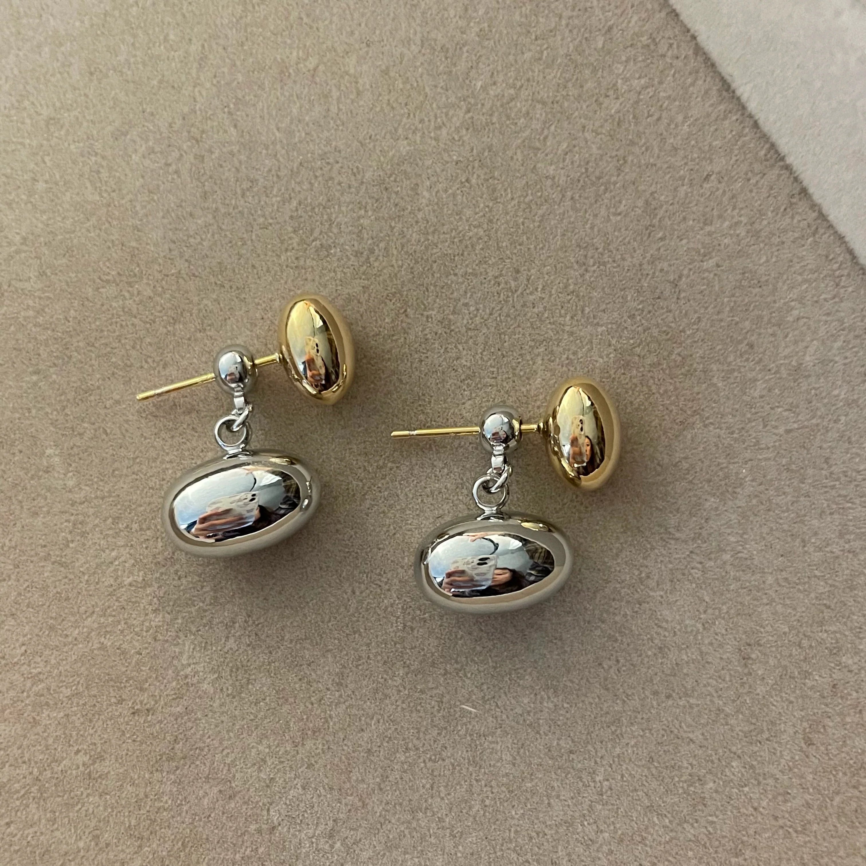 Lakynn Detachable Bean Earrings - Electroplated Gold