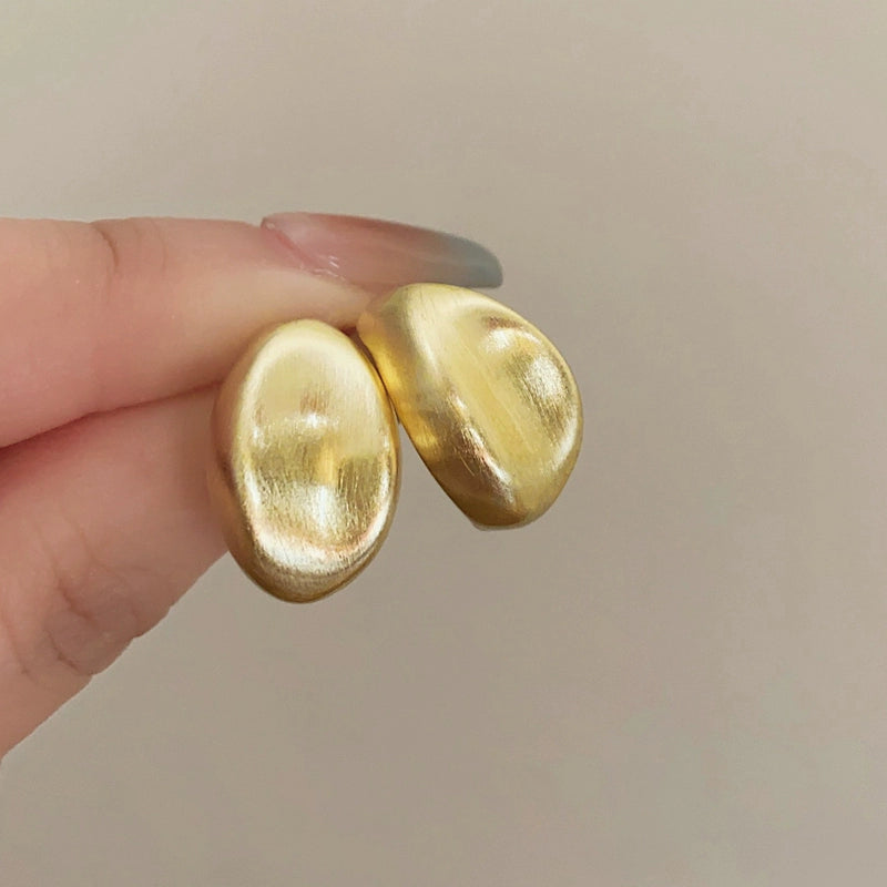 Haily Brushed Geometric Earrings - Gold [QRMKPJ61]