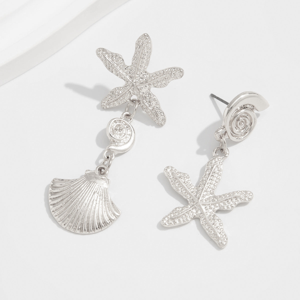 Jamilah Ocean Charm Tassel Earrings - Silver Style 1 [0IGL9BFO]