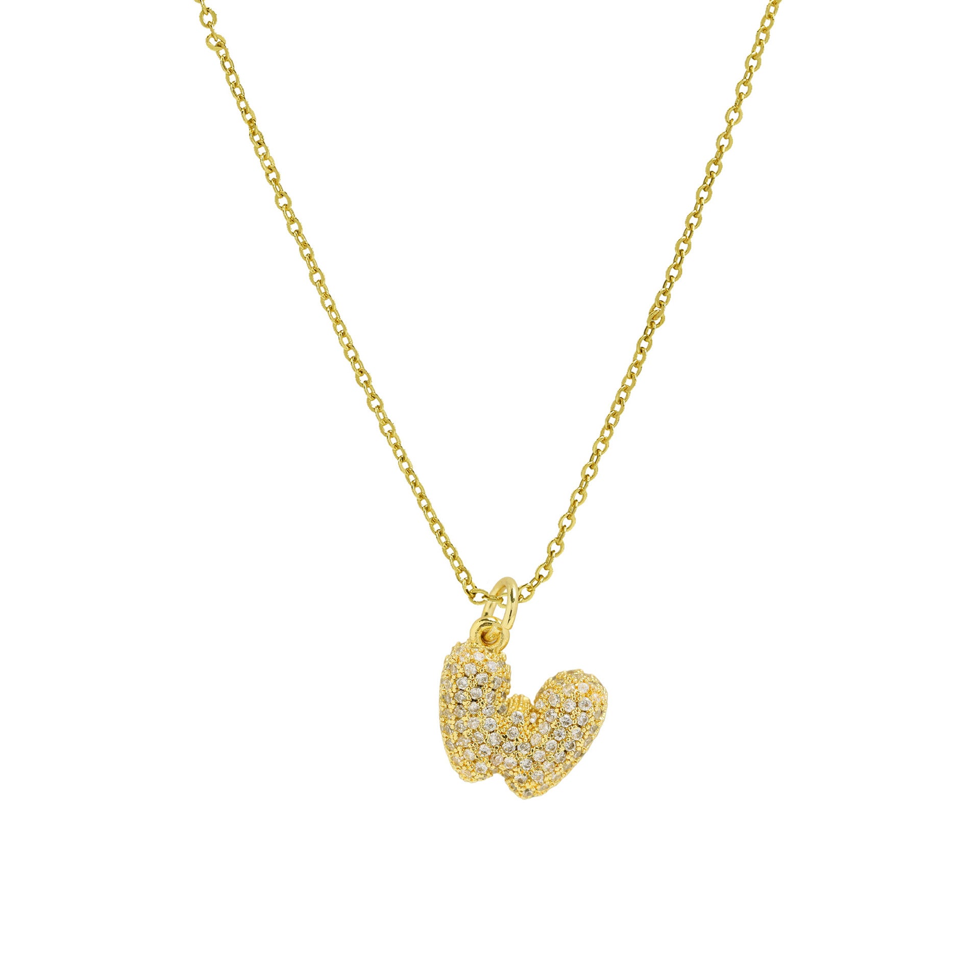 Dyana Balloon Letter Necklace - Letter W [XSIXZHJM]