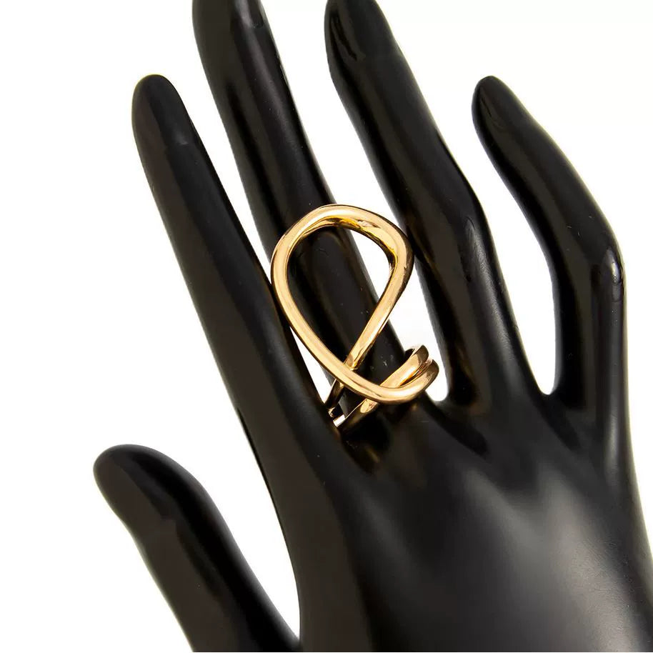 Kambrie Fluid Pearl Accents - Chunky Band Ring Light Gold [P55K3R84]