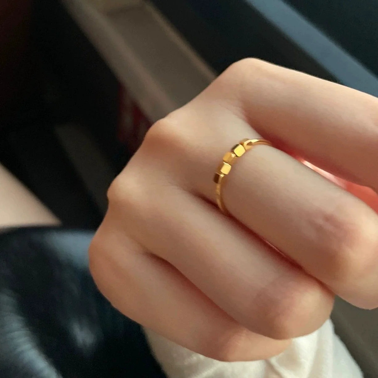 Stephany Sugar Cube Shimmer Ring - US Size 7
