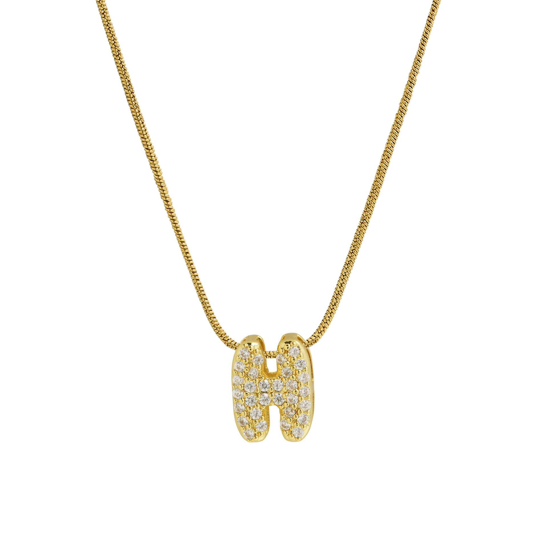 Deborah Initial Snake Necklace - Gold-tone H Initial [1ZX55XIV]
