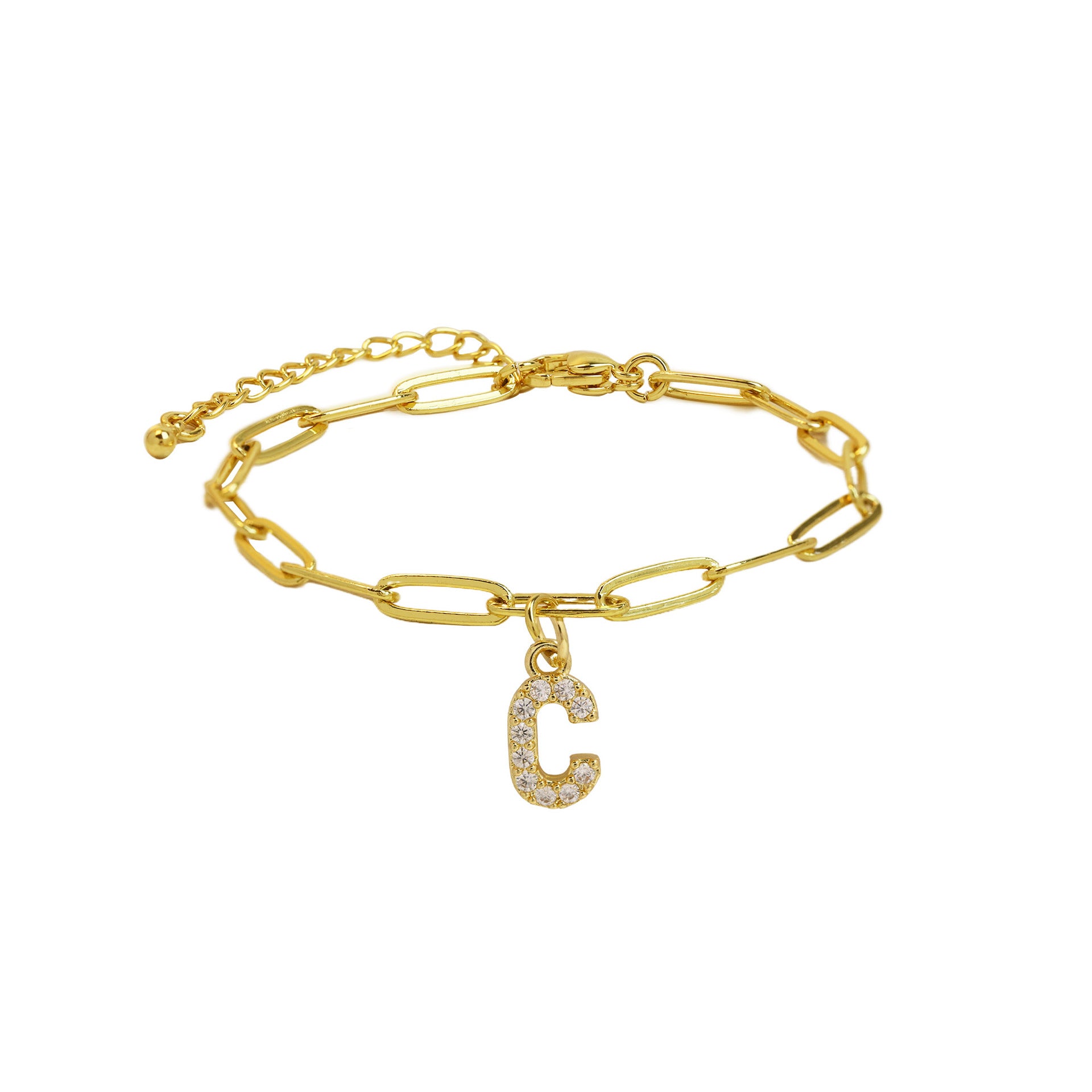 Jenessa Micro Inlay Letter Bracelet - C [PNPNMJHN]