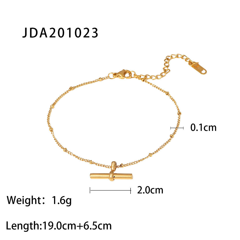Lourdes Gold Cross Anklet - JDA201023 [4XKAHE46]