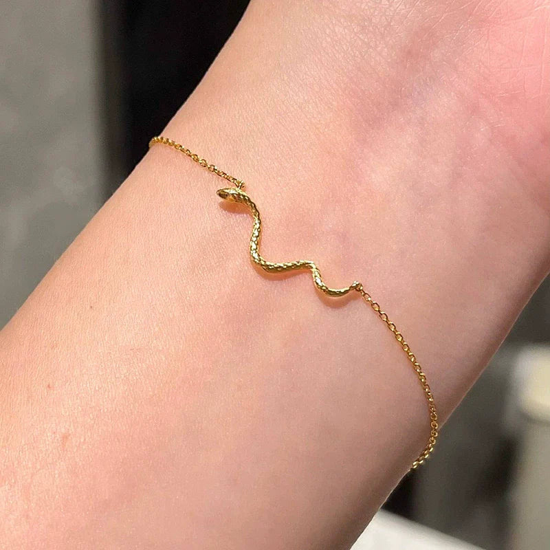 Charolette Delicate Serpent Bracelet - Fine Small Snake Bracelet
