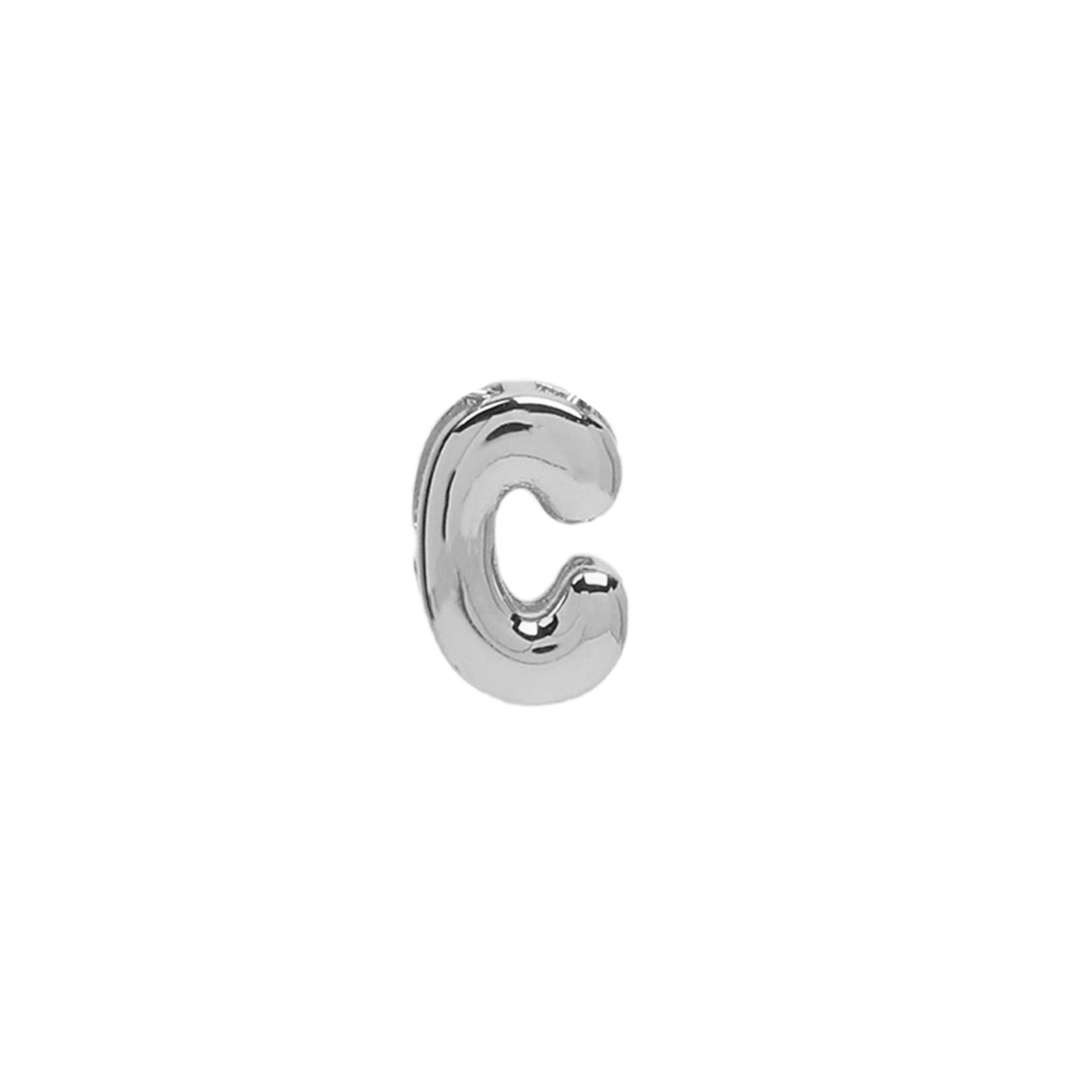 Rina Bubble Initial Charm - Platinum C (Charm) [10VWUQKG]