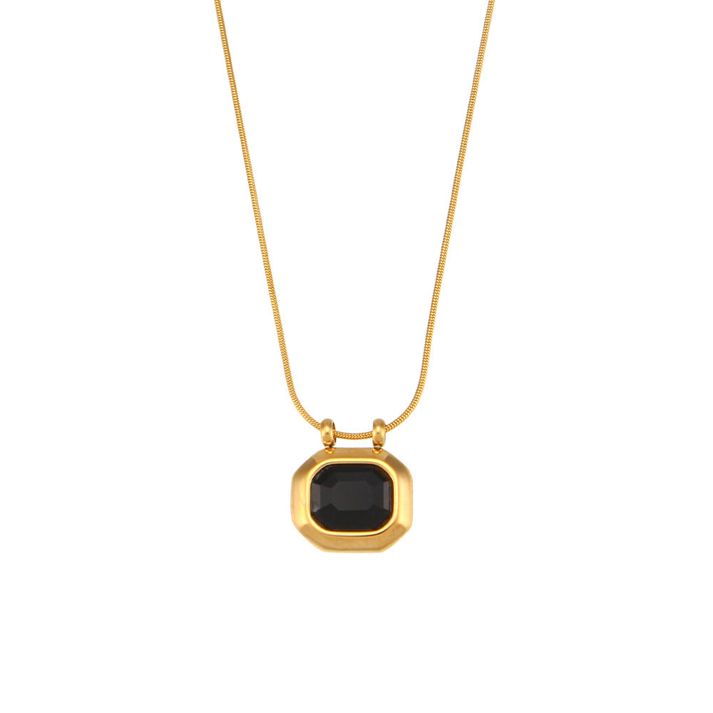 Amanda Gold Zircon Necklace - Black [7LX3QVCI]