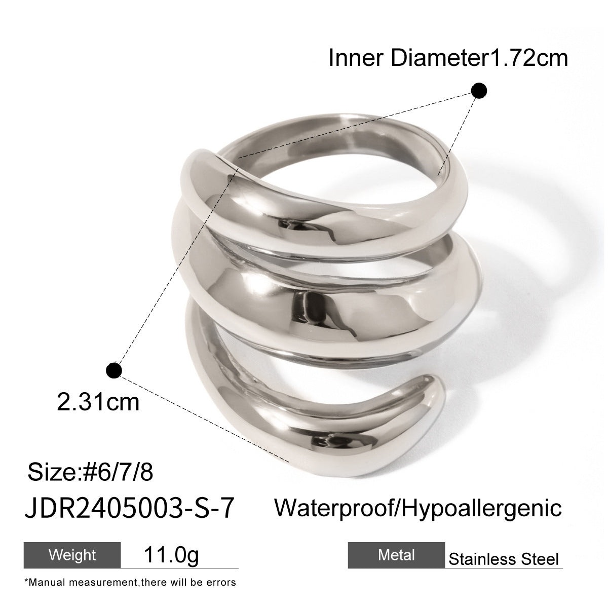 Ifeoluwa Geometric Silver Rings - Geometric Design 3 (Size 7) [6QPEE9GH]