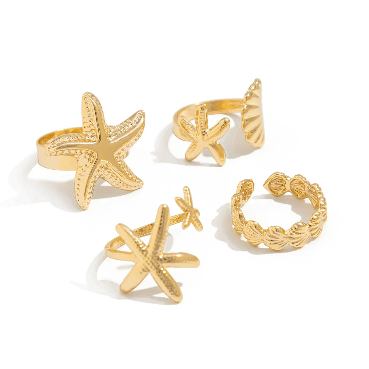 Havilah Ocean Charm Ring Set - Light Gold