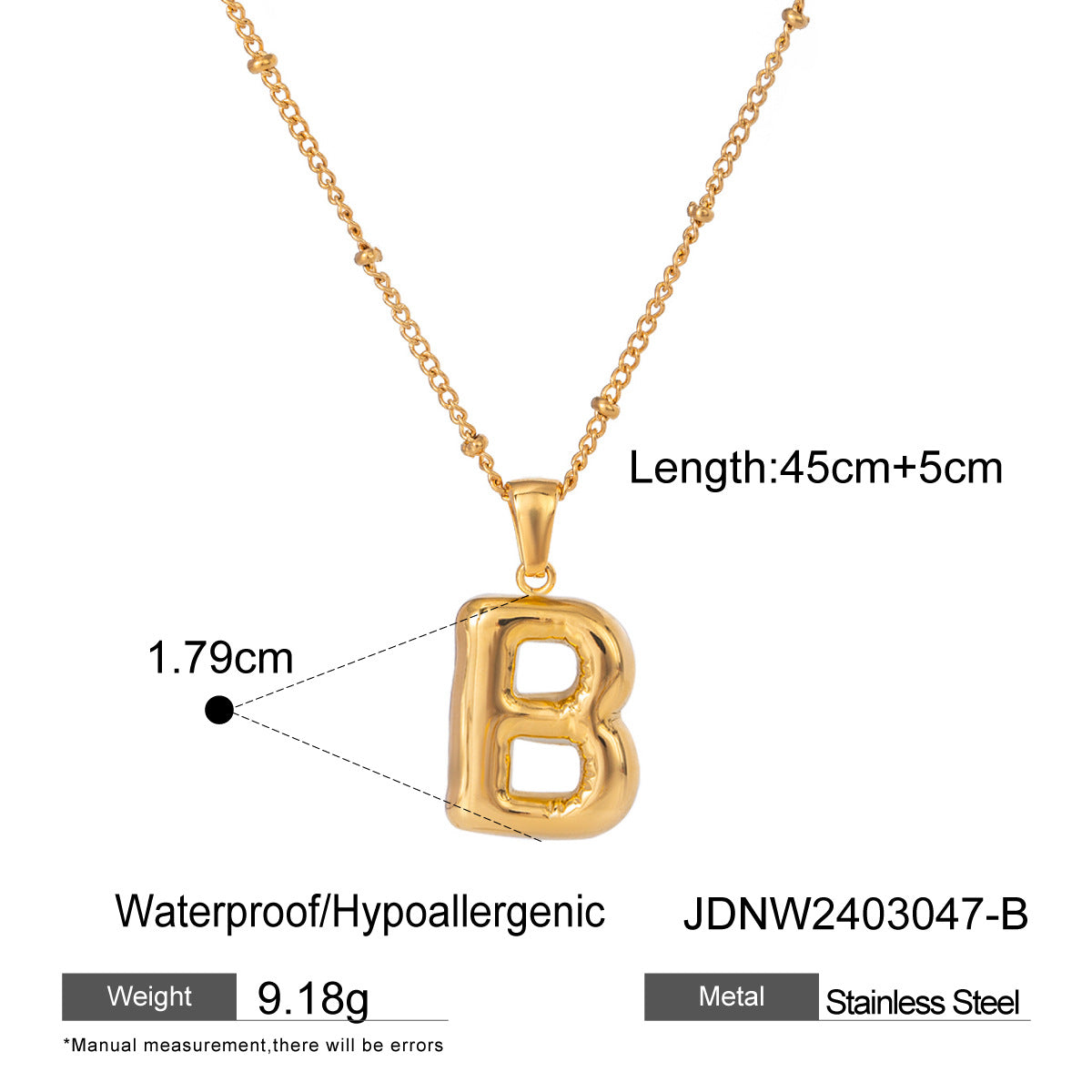 Rayana Initial Letter Necklace - B [OUFSO542]
