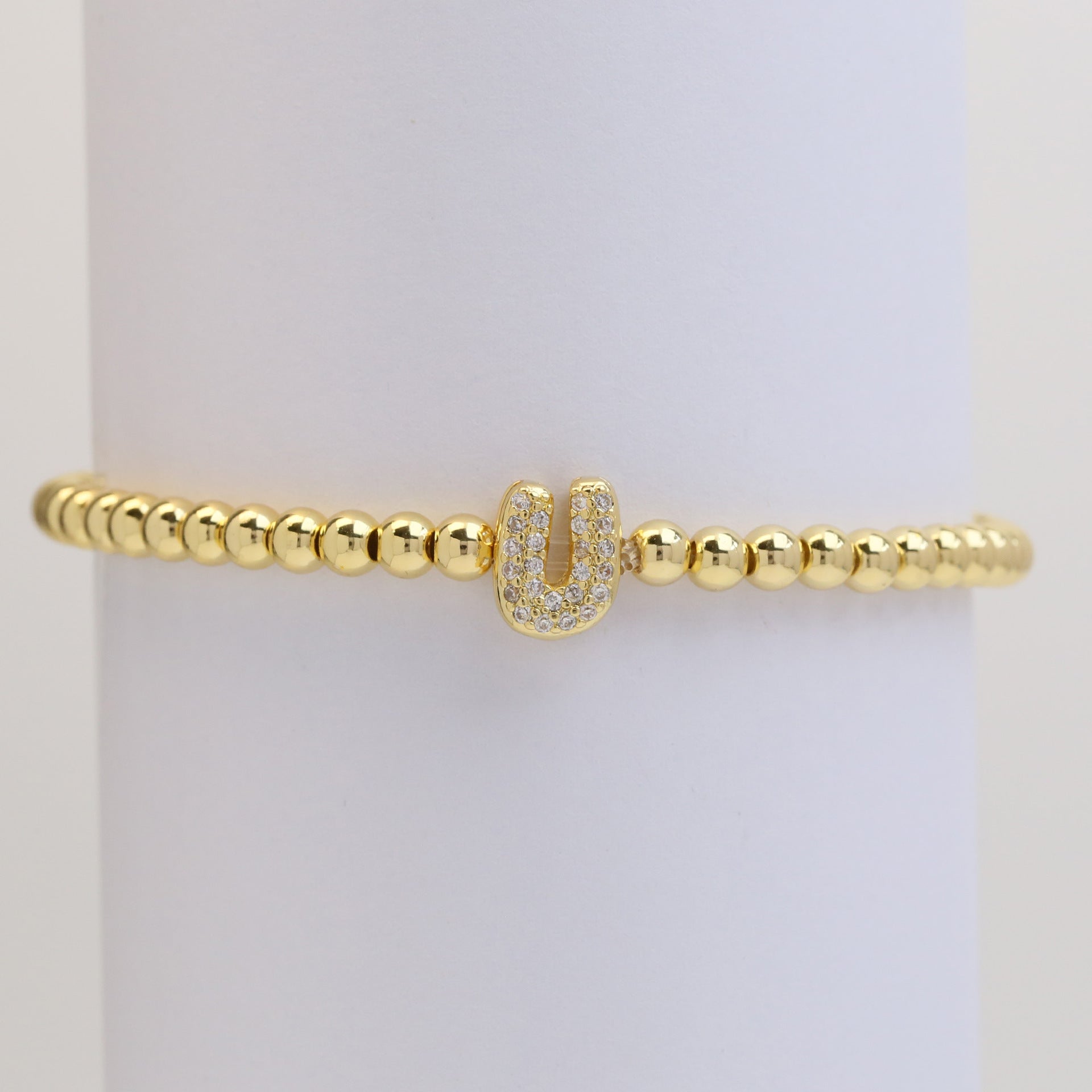 Aloni Bubble Letter Bracelet - Gold U [UYCIIOAK]