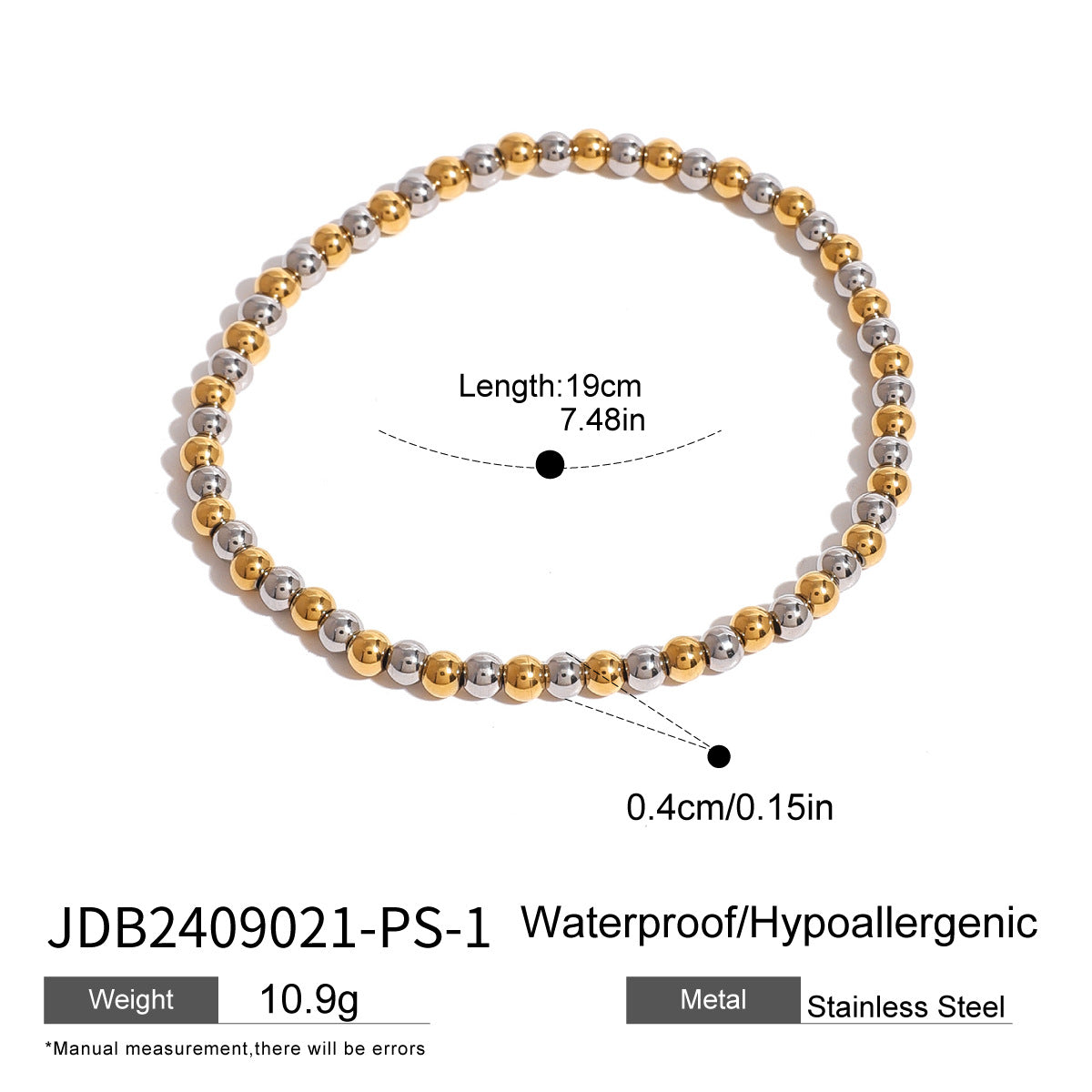Emberlyn Beaded Stretch Bracelet - Rose Gold Tone Beaded [Q1UNSI3H]