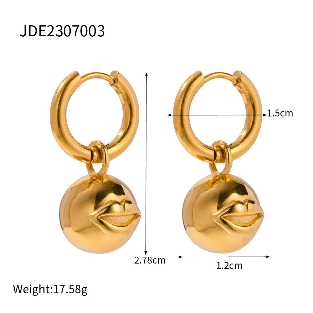 Chantal Gold Charm Hoop Earrings - JDE2307003