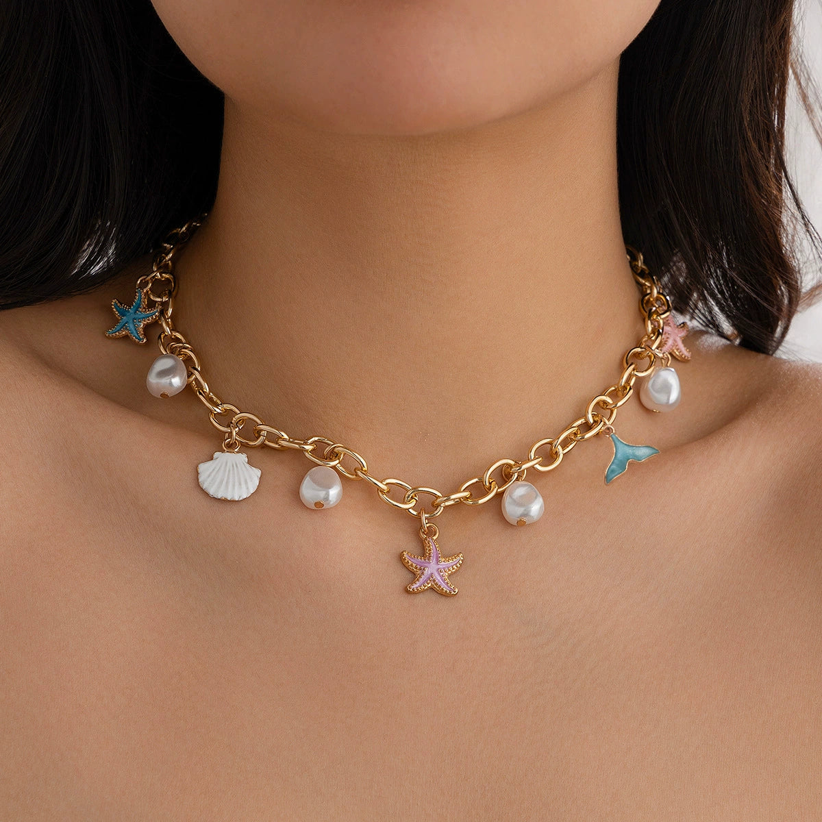 Koralee Ocean Pearl Necklace - Style 01 - Necklace (Gold) [1NQ3BUW7]