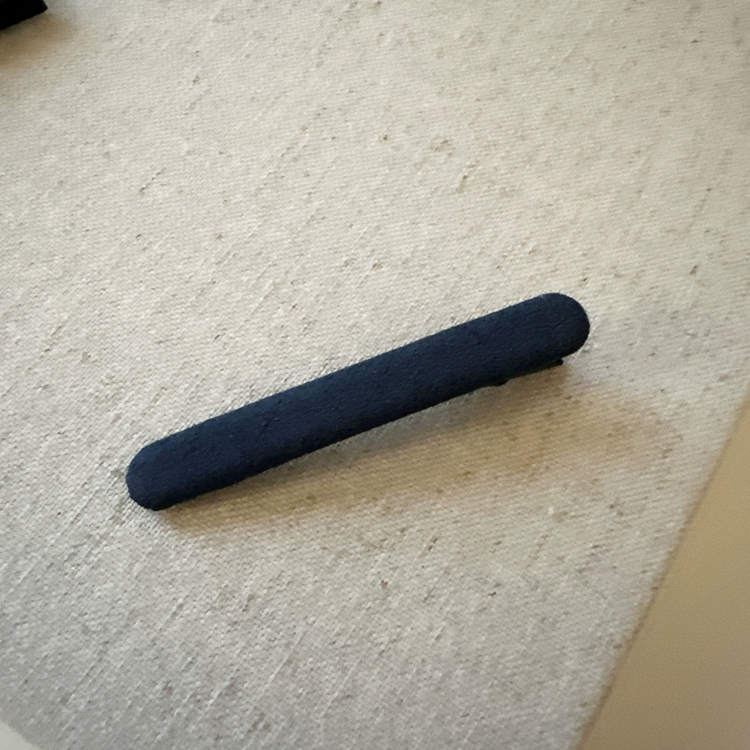 Annah Plaid Fabric Hair Clip - Solid Blue Barrette (Single) [1AHD150A]