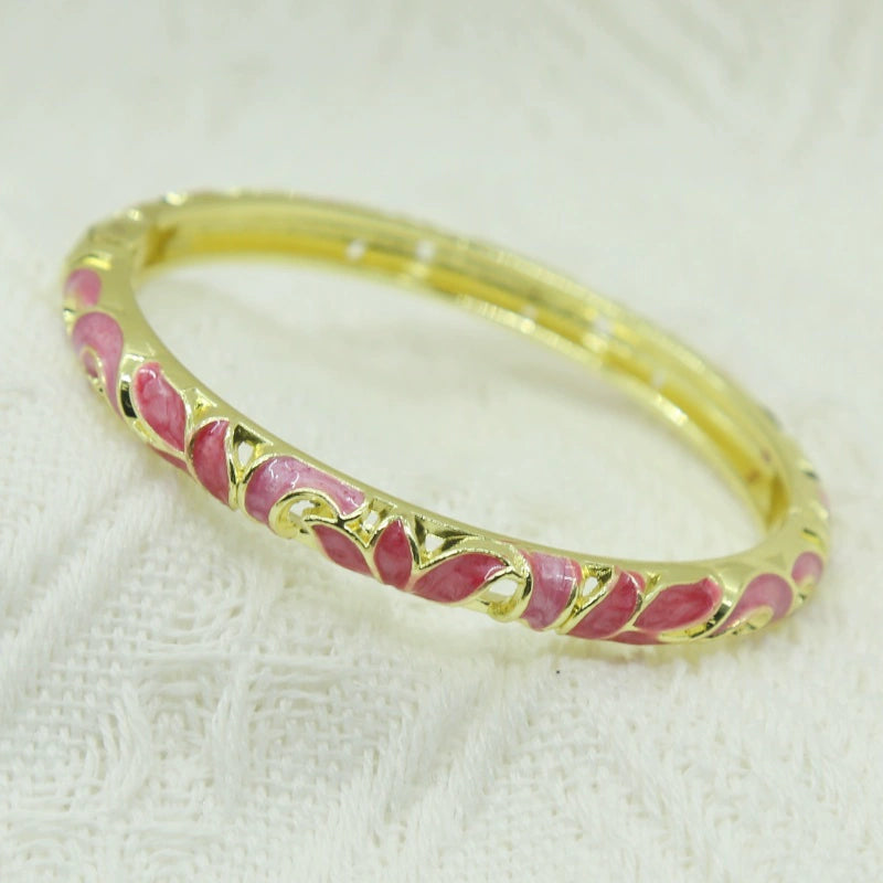 Ahtziri Cloisonne Enamel Bracelet - Rose Pink [24X91KVO]